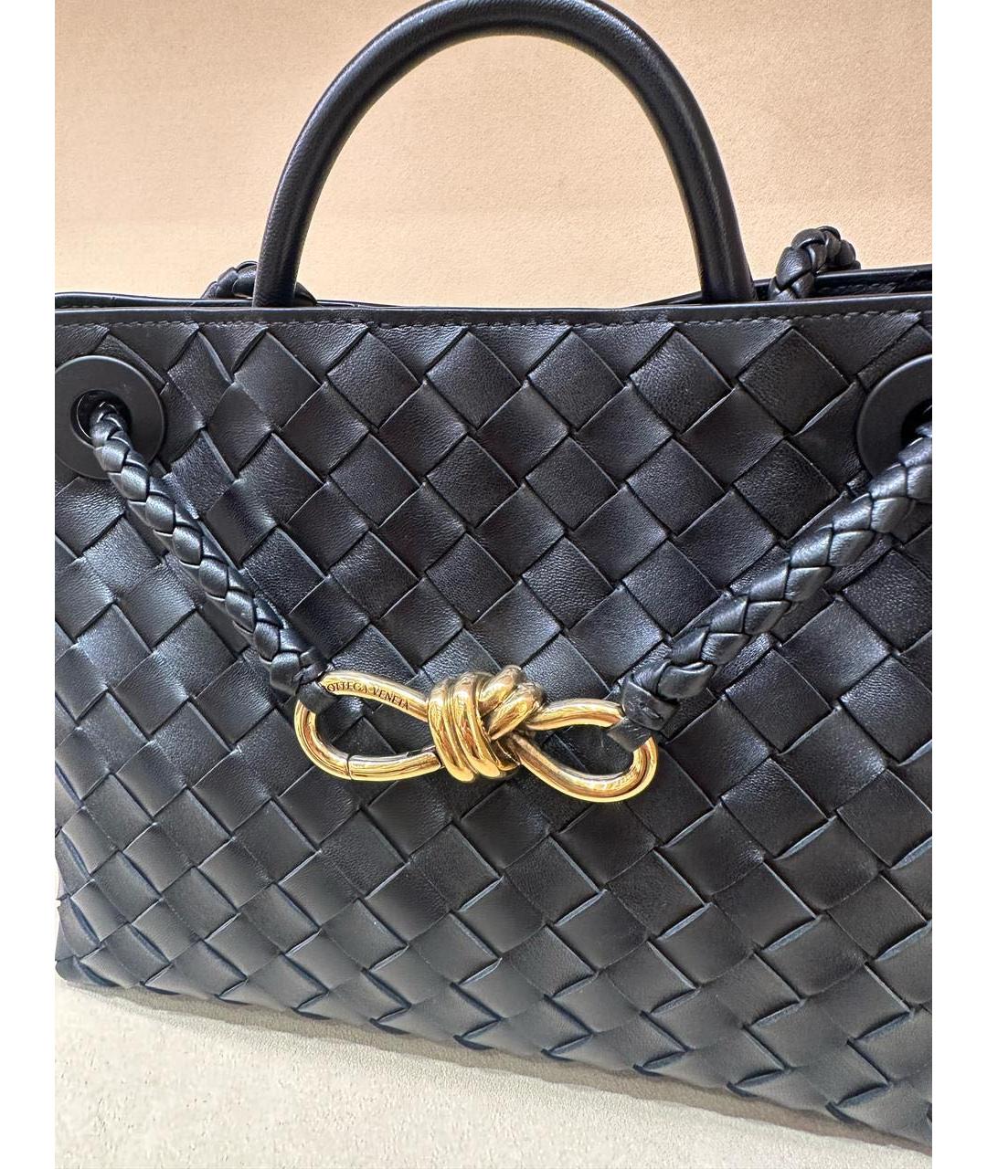 BOTTEGA VENETA Черная кожаная сумка через плечо, фото 2