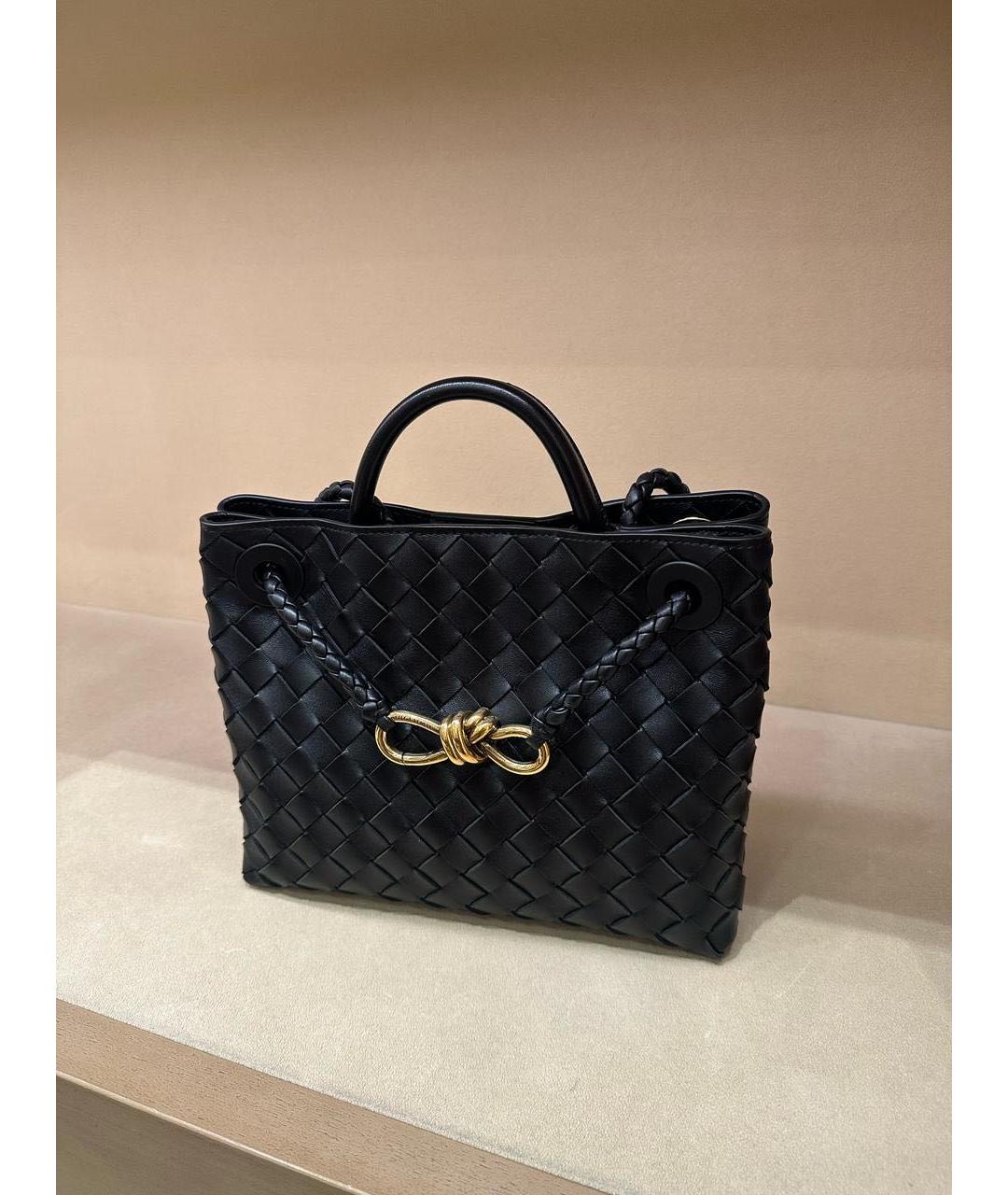 BOTTEGA VENETA Черная кожаная сумка через плечо, фото 5