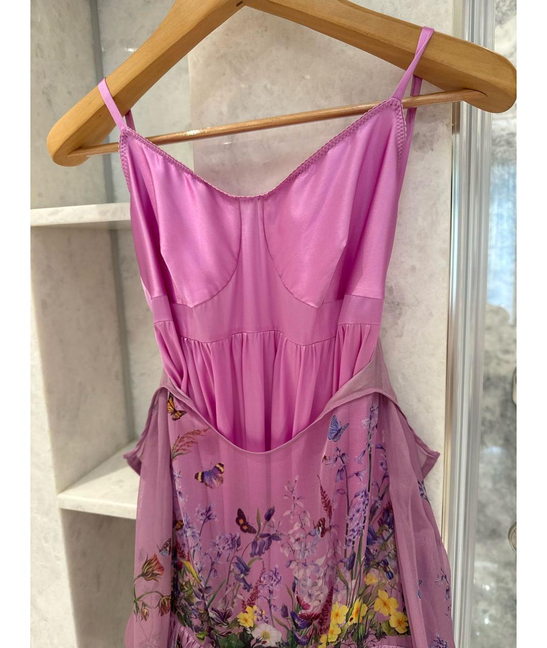 DOLCE&GABBANA Фиолетовое шифоновое платье, фото 4
