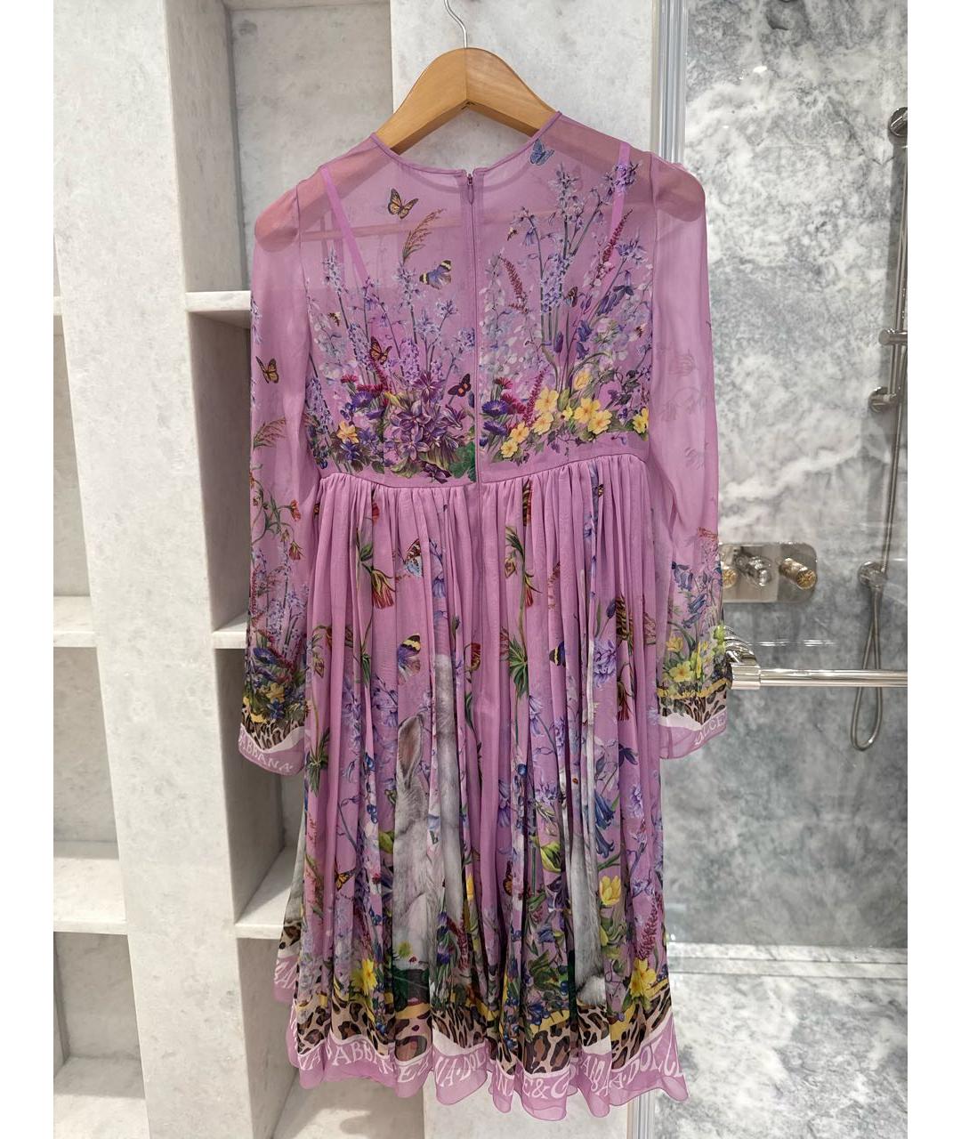 DOLCE&GABBANA Фиолетовое шифоновое платье, фото 2