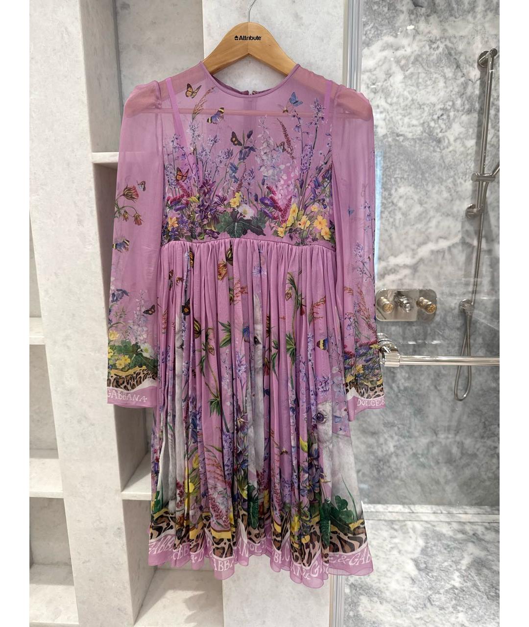 DOLCE&GABBANA Фиолетовое шифоновое платье, фото 6