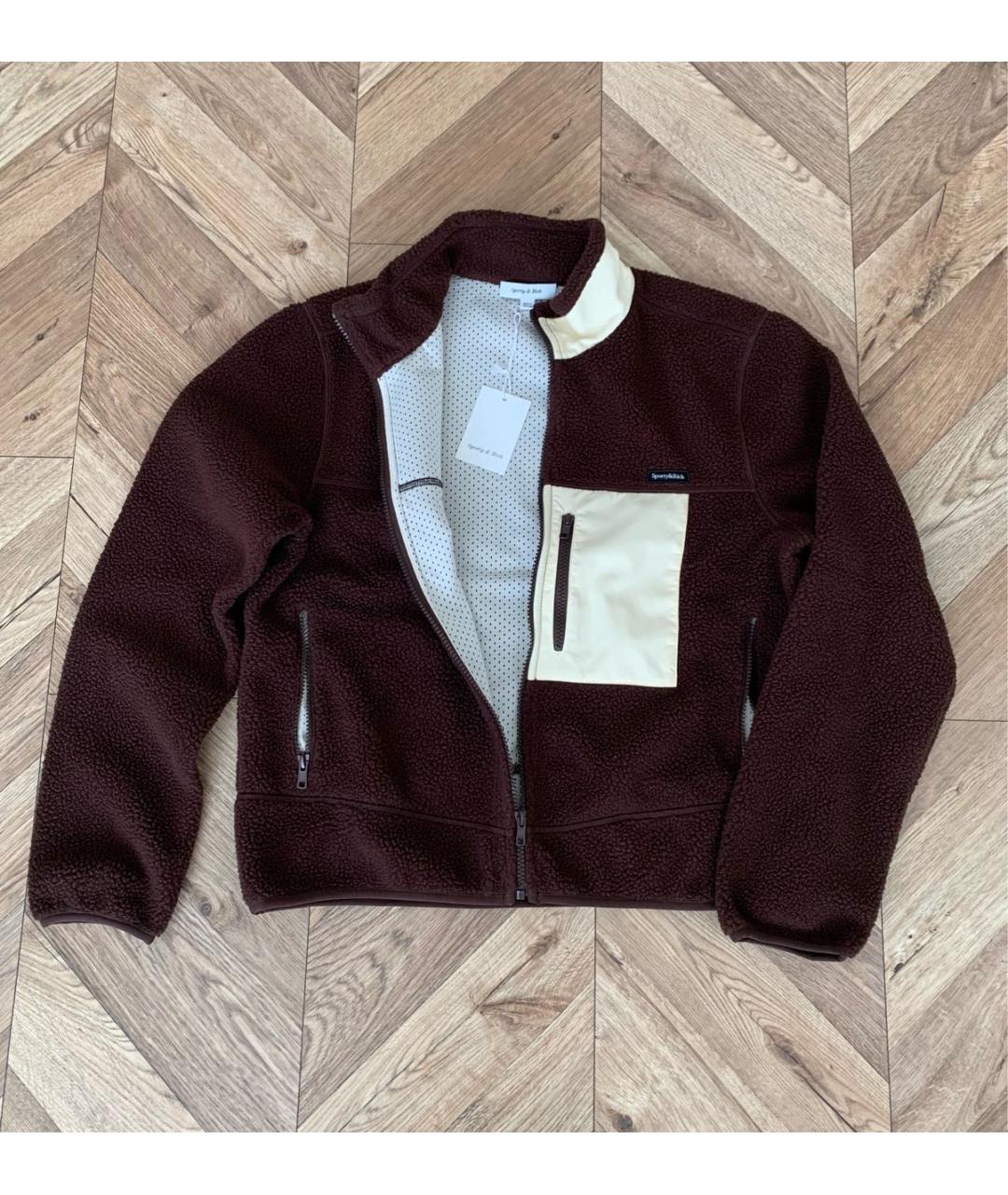 SPORTY AND RICH Коричневая полиэстеровая спортивная куртка, фото 4