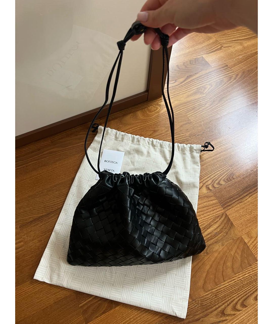 BOTTEGA VENETA Черная кожаная сумка с короткими ручками, фото 2