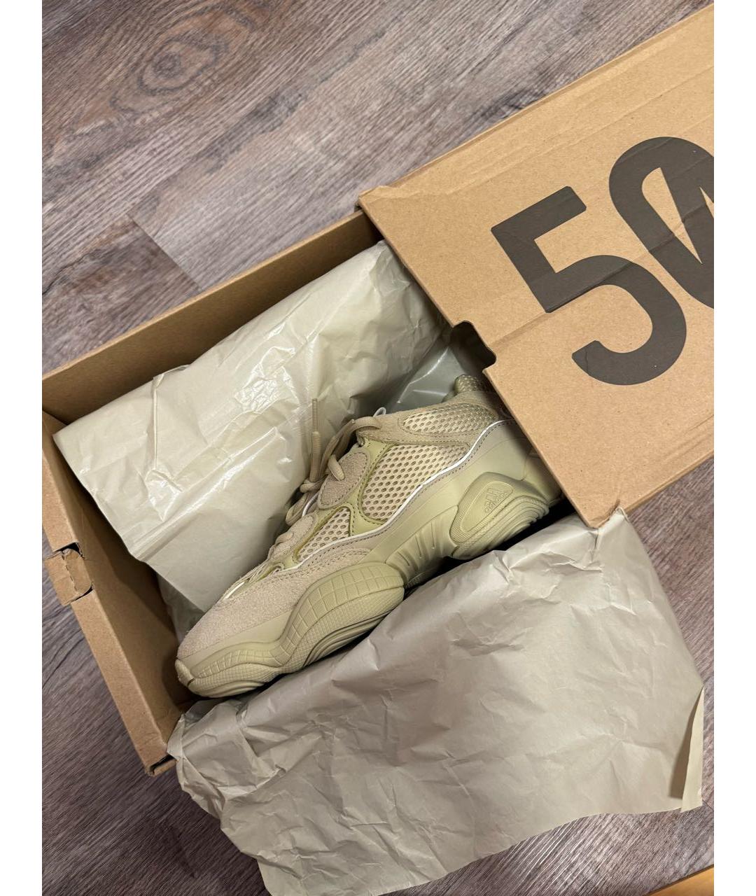 ADIDAS YEEZY Желтые замшевые кроссовки, фото 8