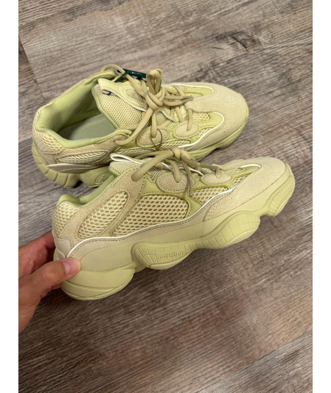 ADIDAS YEEZY Желтые замшевые кроссовки, фото 9