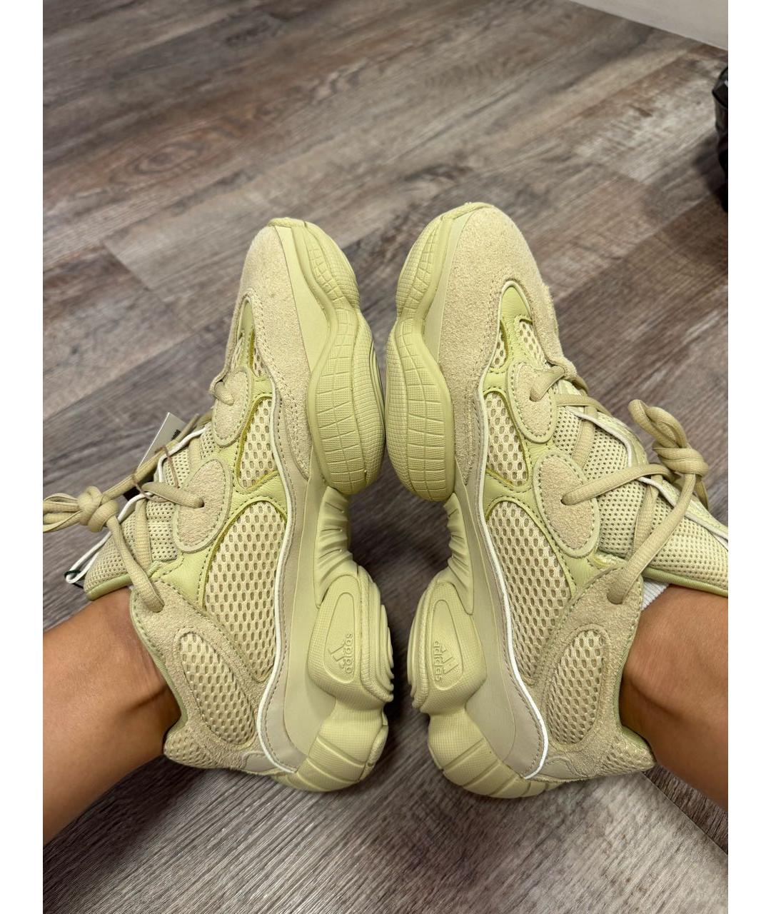 ADIDAS YEEZY Желтые замшевые кроссовки, фото 4