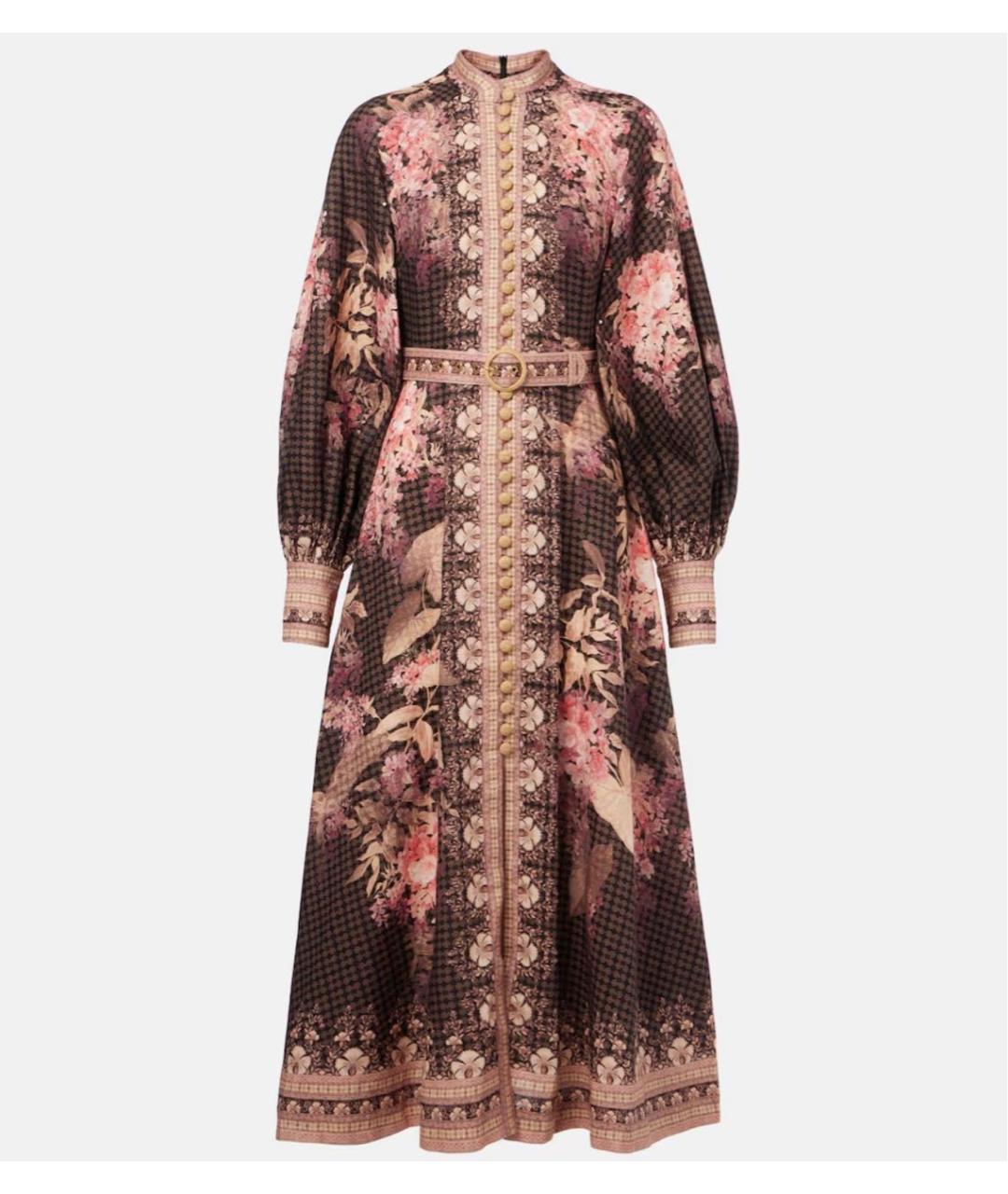 ZIMMERMANN Коричневое льняное повседневное платье, фото 5