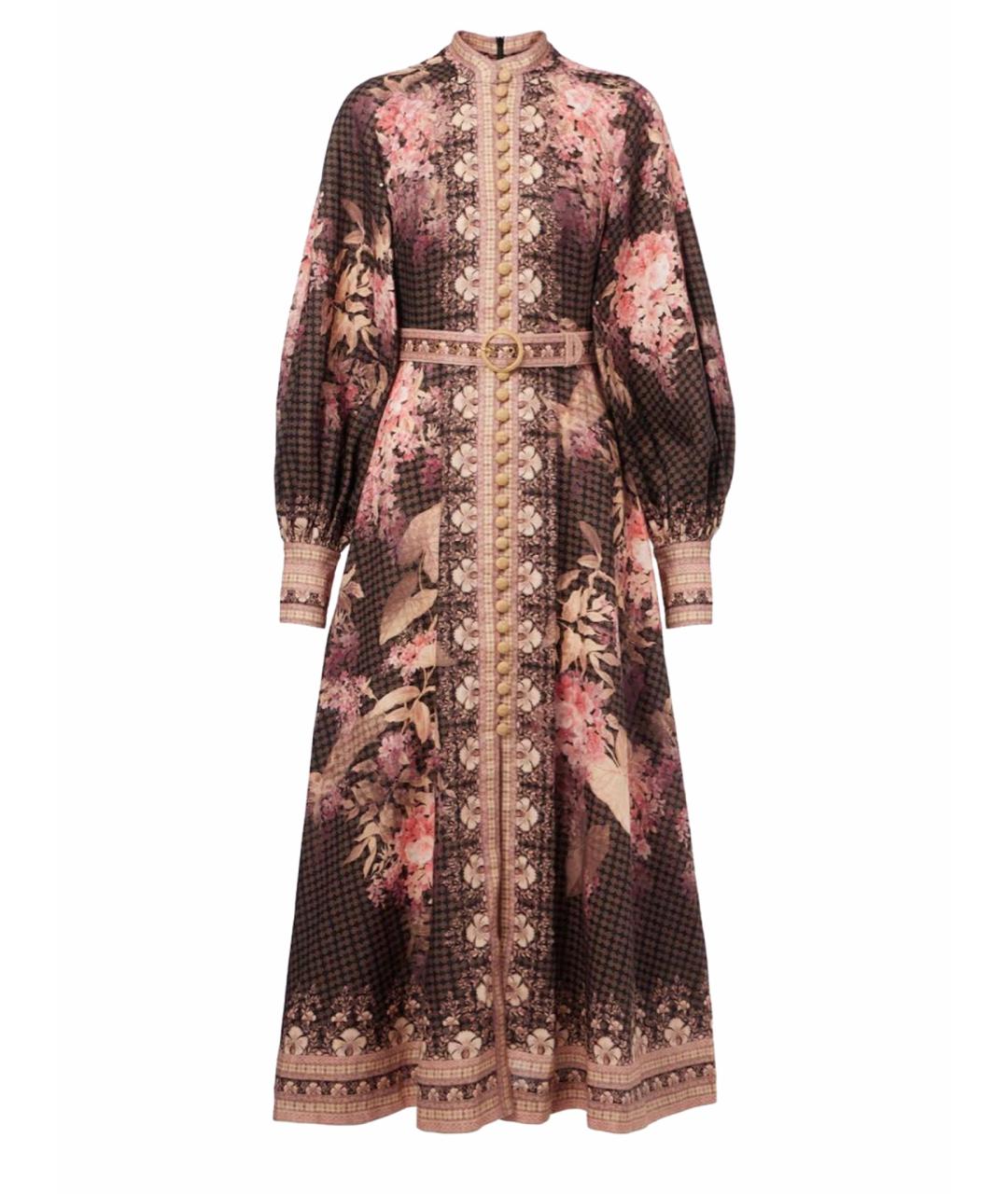 ZIMMERMANN Коричневое льняное повседневное платье, фото 1