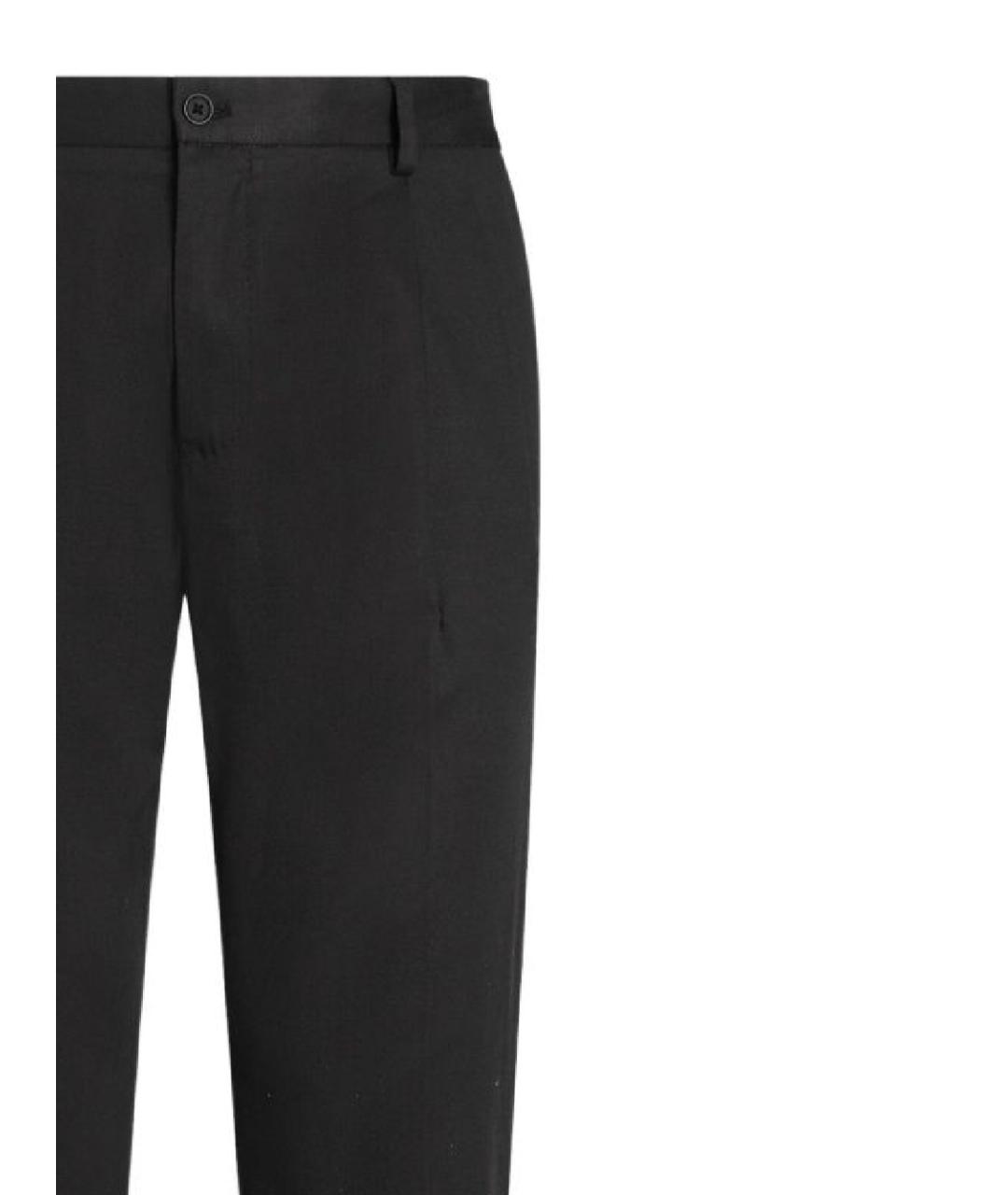 DOLCE&GABBANA Черные хлопко-эластановые прямые брюки, фото 2