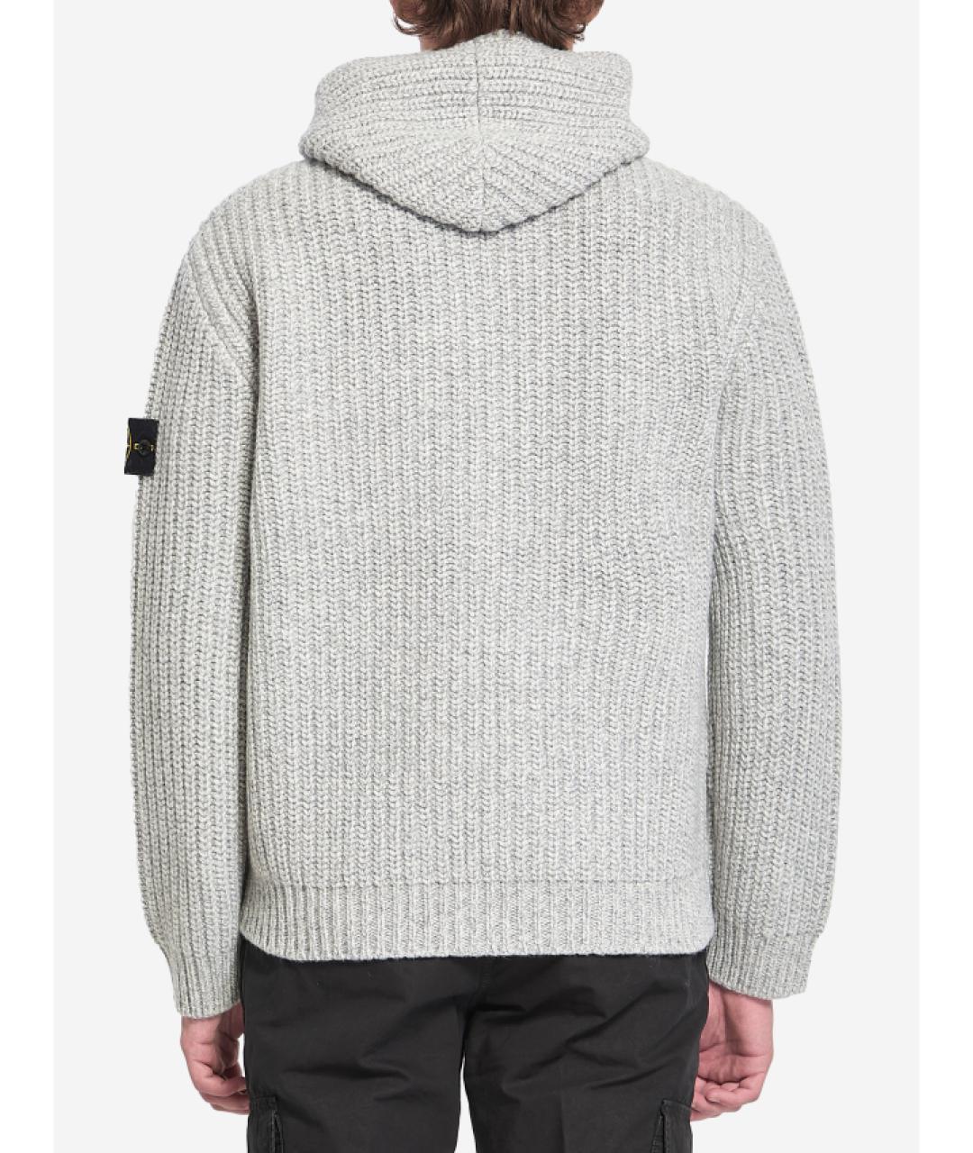 STONE ISLAND Серый шерстяной джемпер / свитер, фото 4