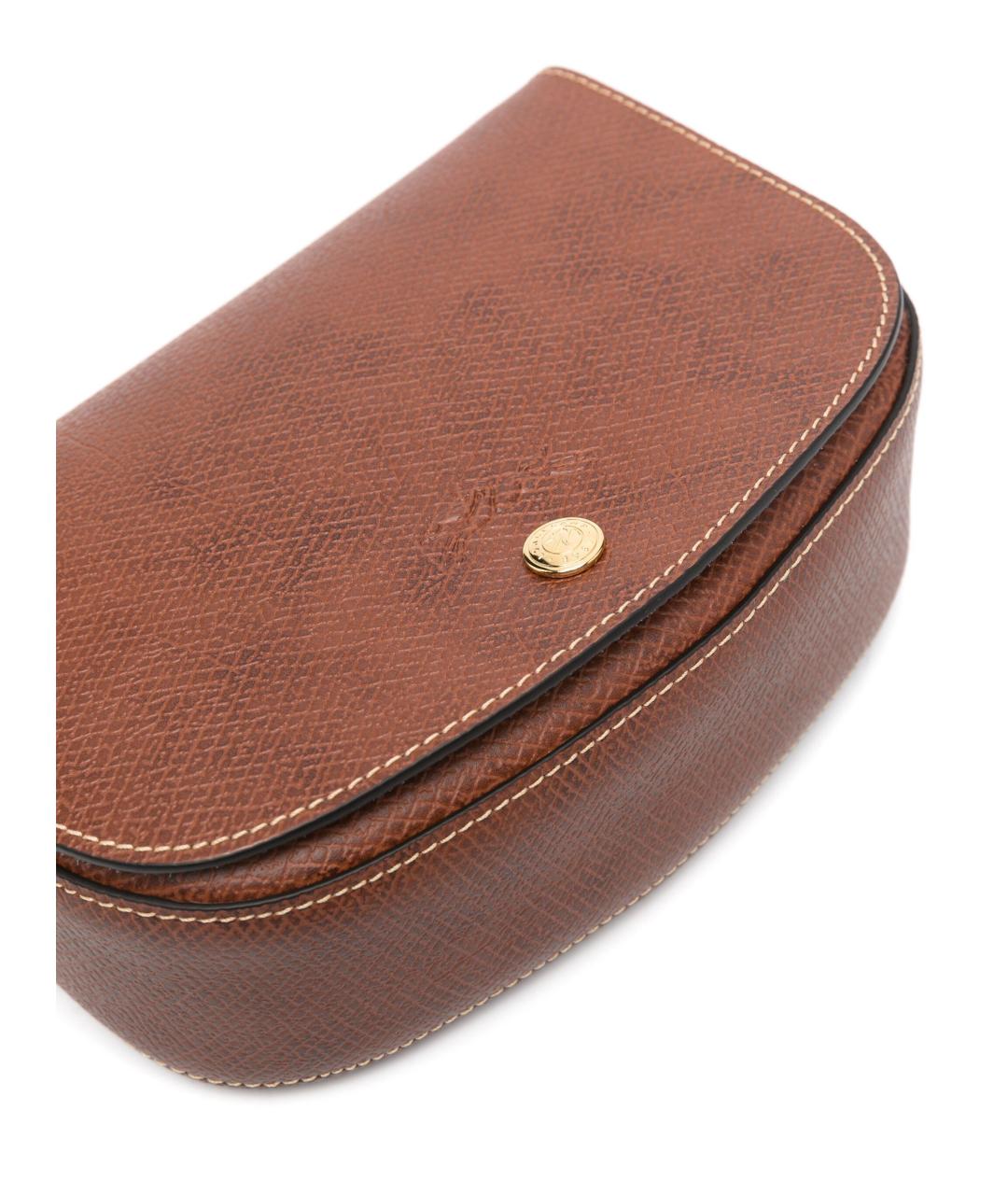 LONGCHAMP Коричневая кожаная сумка через плечо, фото 4