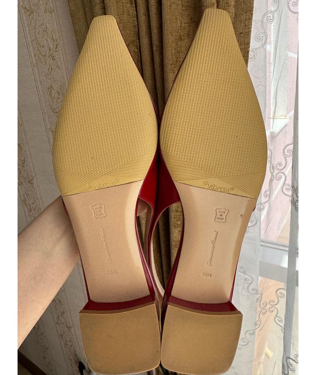 GIANVITO ROSSI Красные кожаные туфли, фото 8
