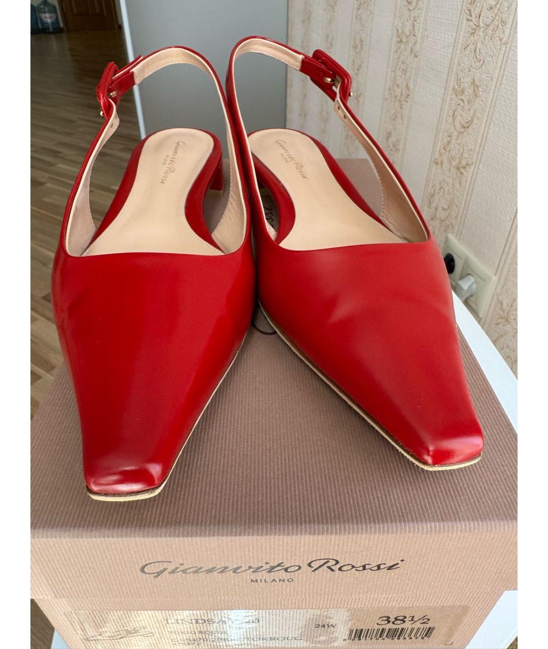 GIANVITO ROSSI Красные кожаные туфли, фото 6