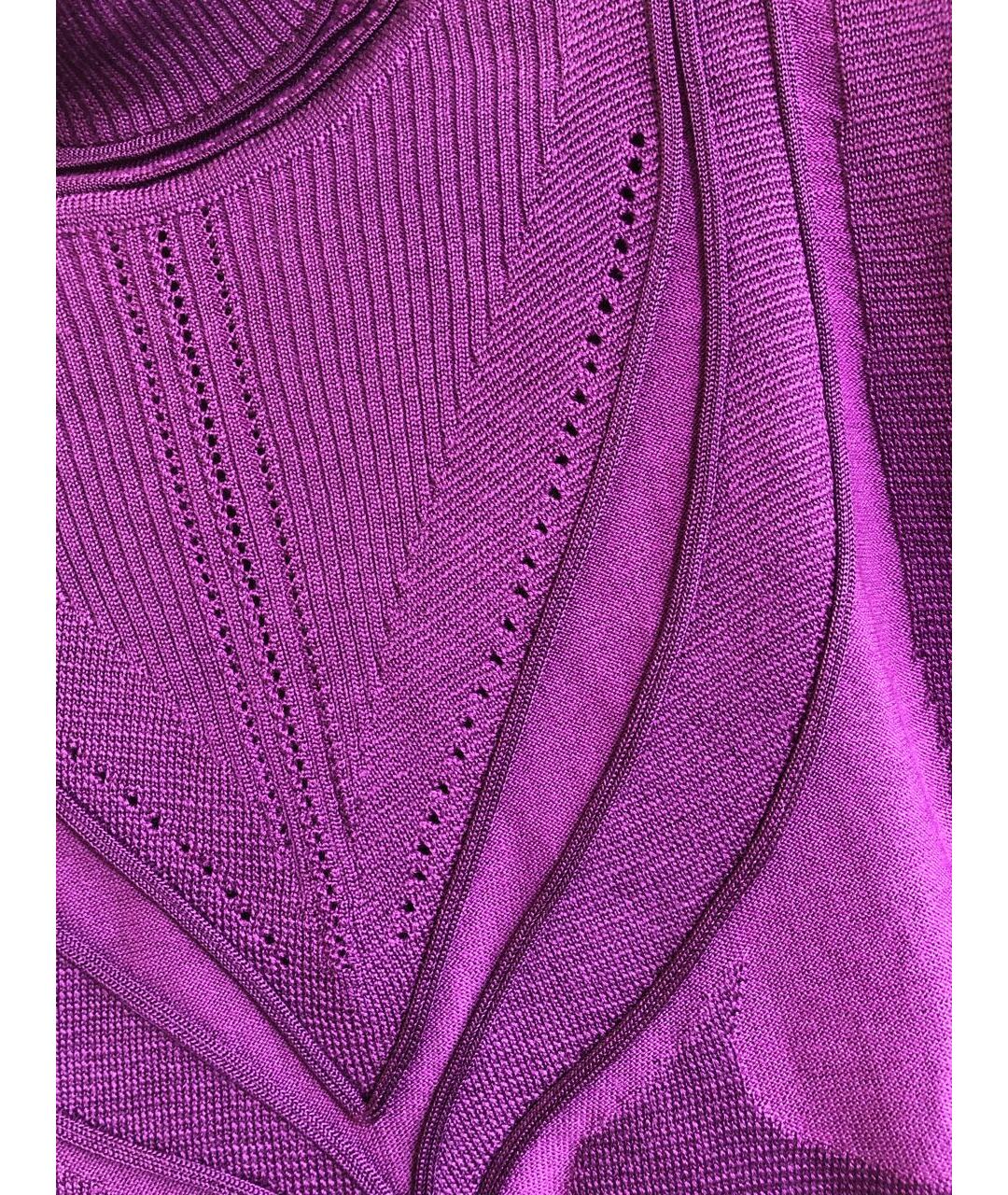 ROBERTO CAVALLI Фиолетовая шерстяная водолазка, фото 5