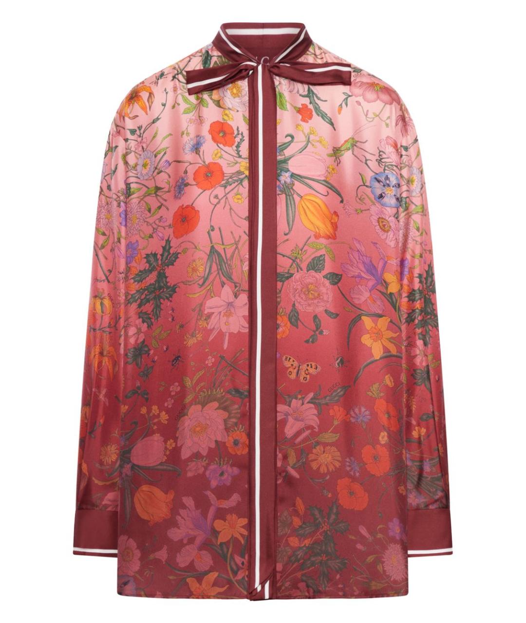 GUCCI Красная шелковая рубашка, фото 1