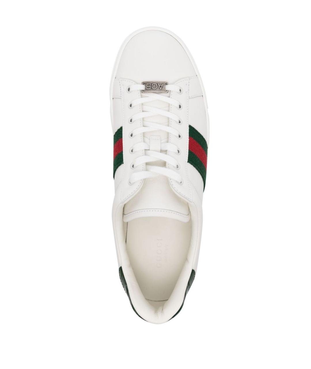 GUCCI Белые кожаные кеды, фото 7
