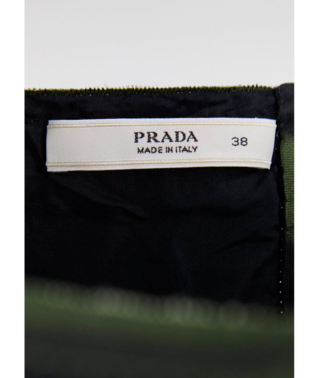 PRADA Зеленые шелковое повседневное платье, фото 4