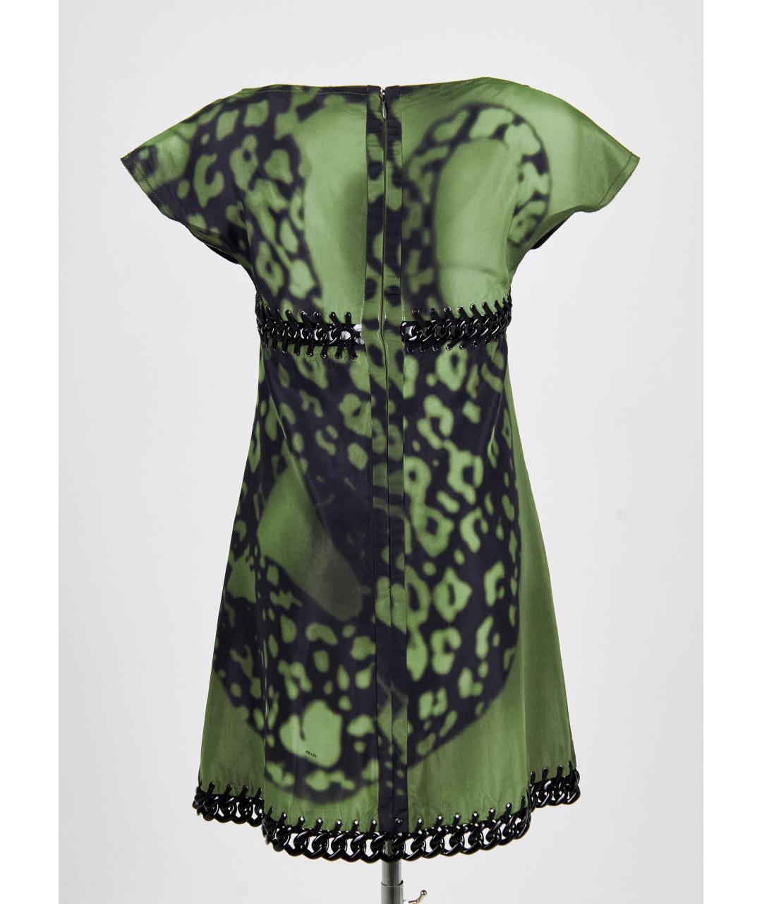 PRADA Зеленые шелковое повседневное платье, фото 5