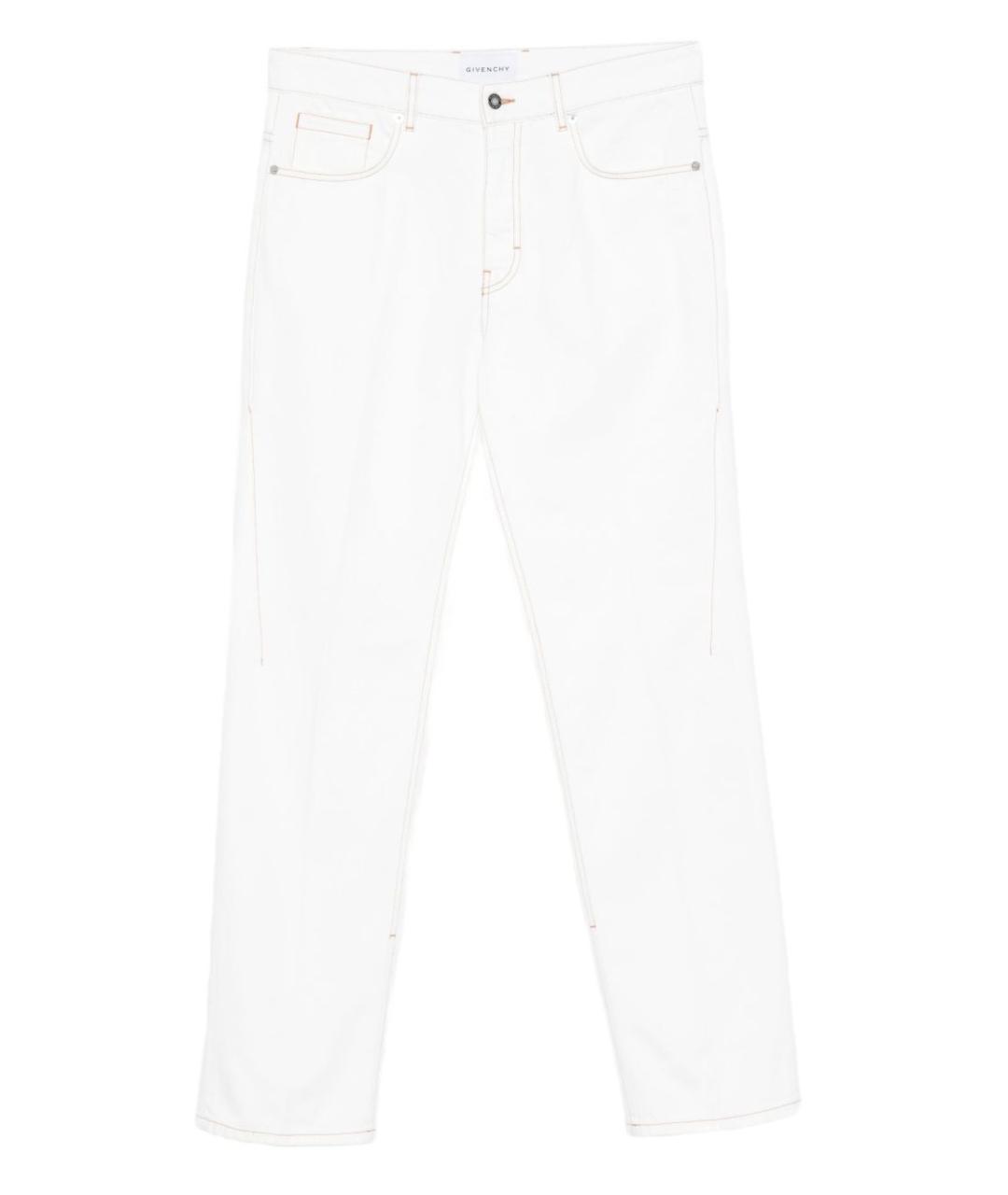 GIVENCHY Белые хлопковые прямые джинсы, фото 6