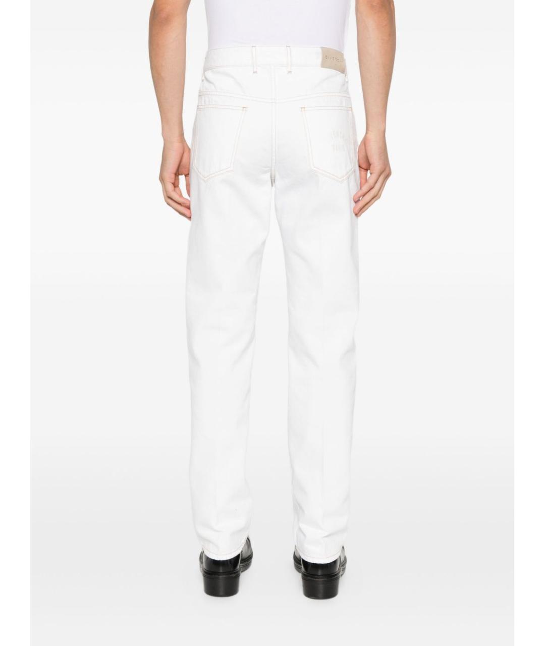 GIVENCHY Белые хлопковые прямые джинсы, фото 3