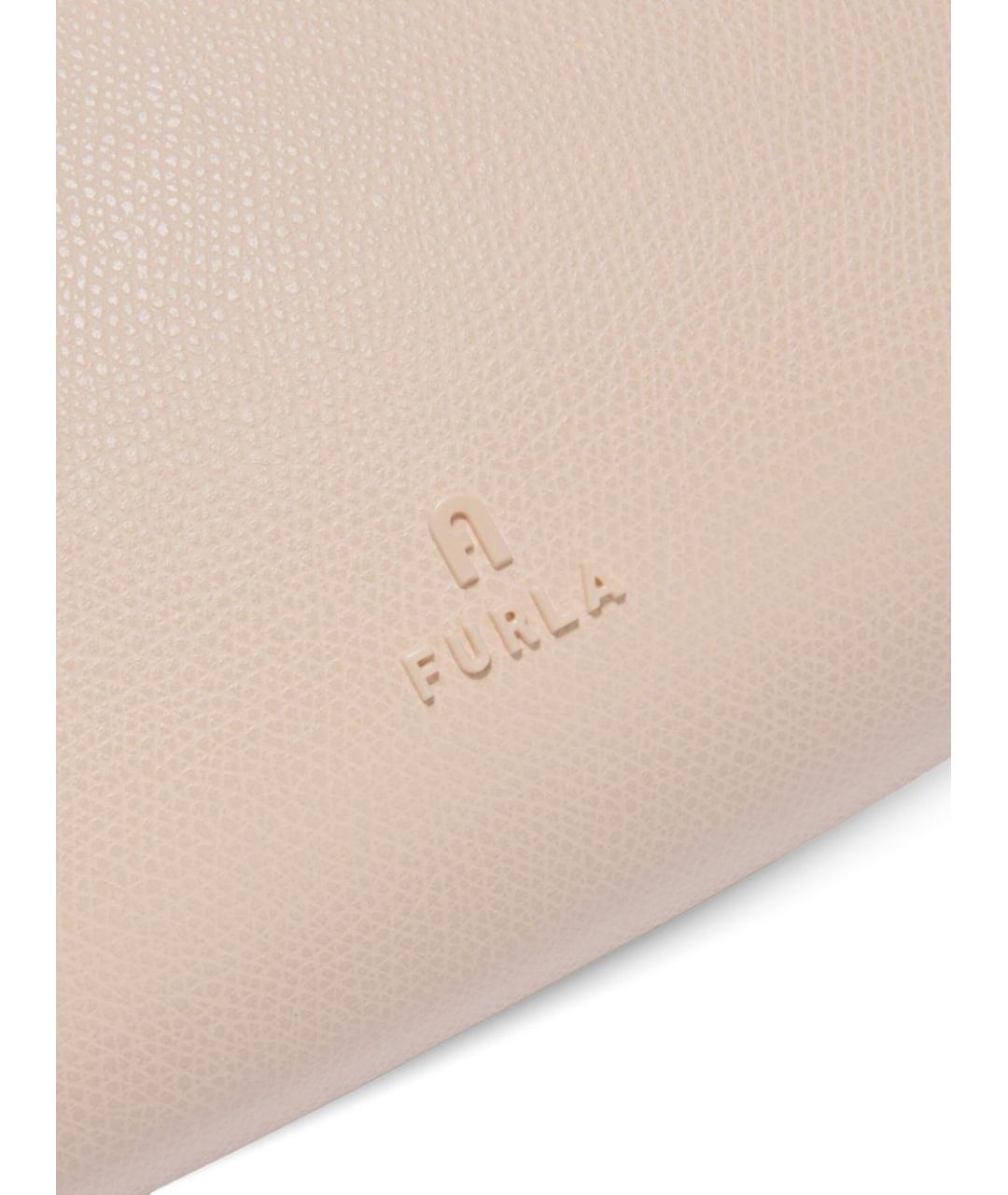 FURLA Бежевая кожаная сумка через плечо, фото 4