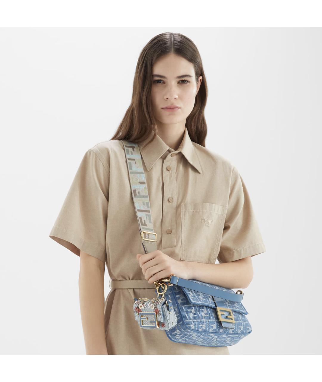 FENDI Синяя сумка через плечо, фото 2