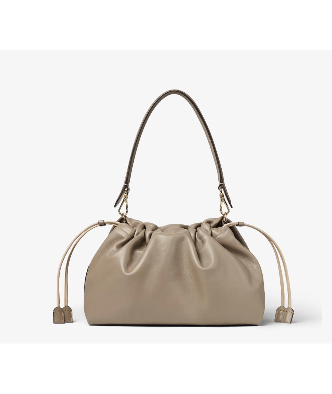FENDI Бежевая кожаная сумка через плечо, фото 4