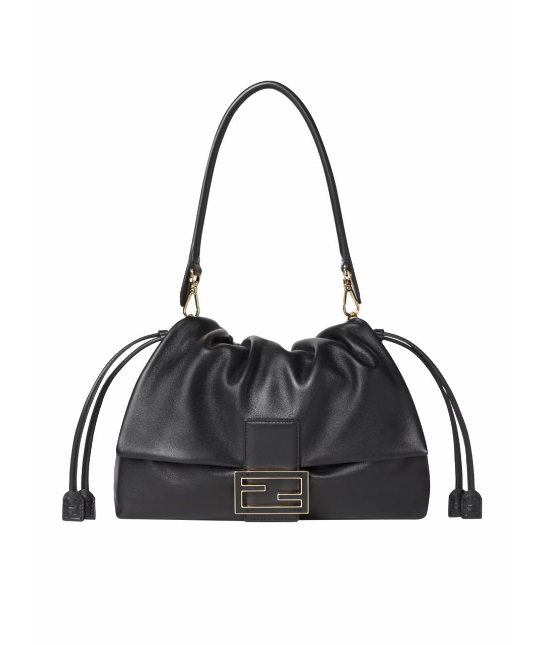 FENDI Черная кожаная сумка через плечо, фото 1