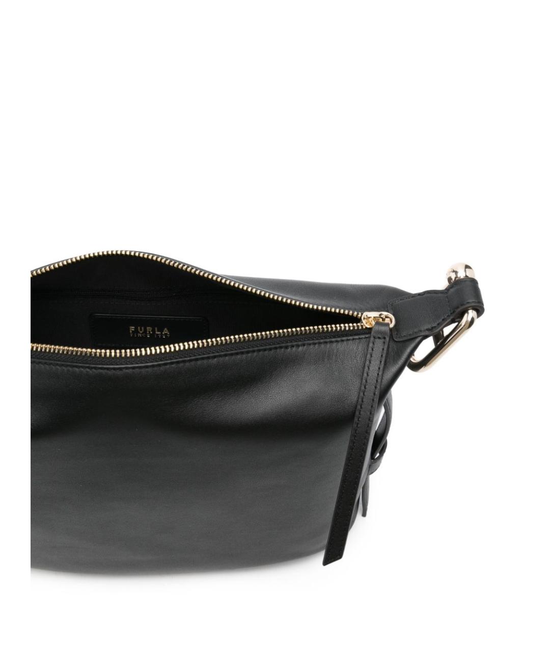 FURLA Черная кожаная сумка через плечо, фото 3