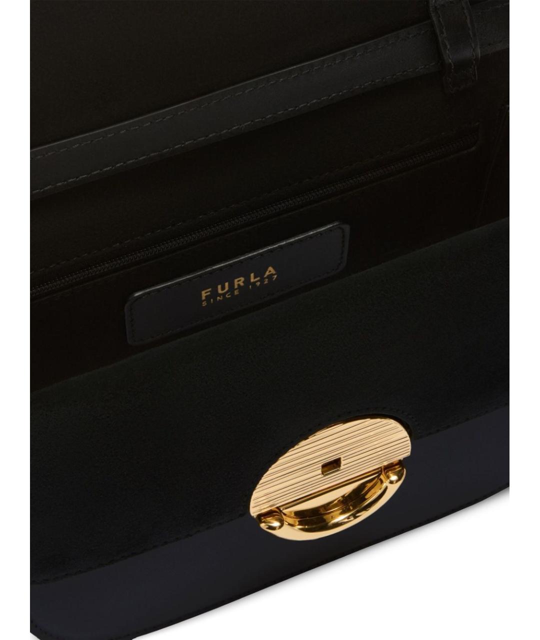FURLA Черная кожаная сумка через плечо, фото 6