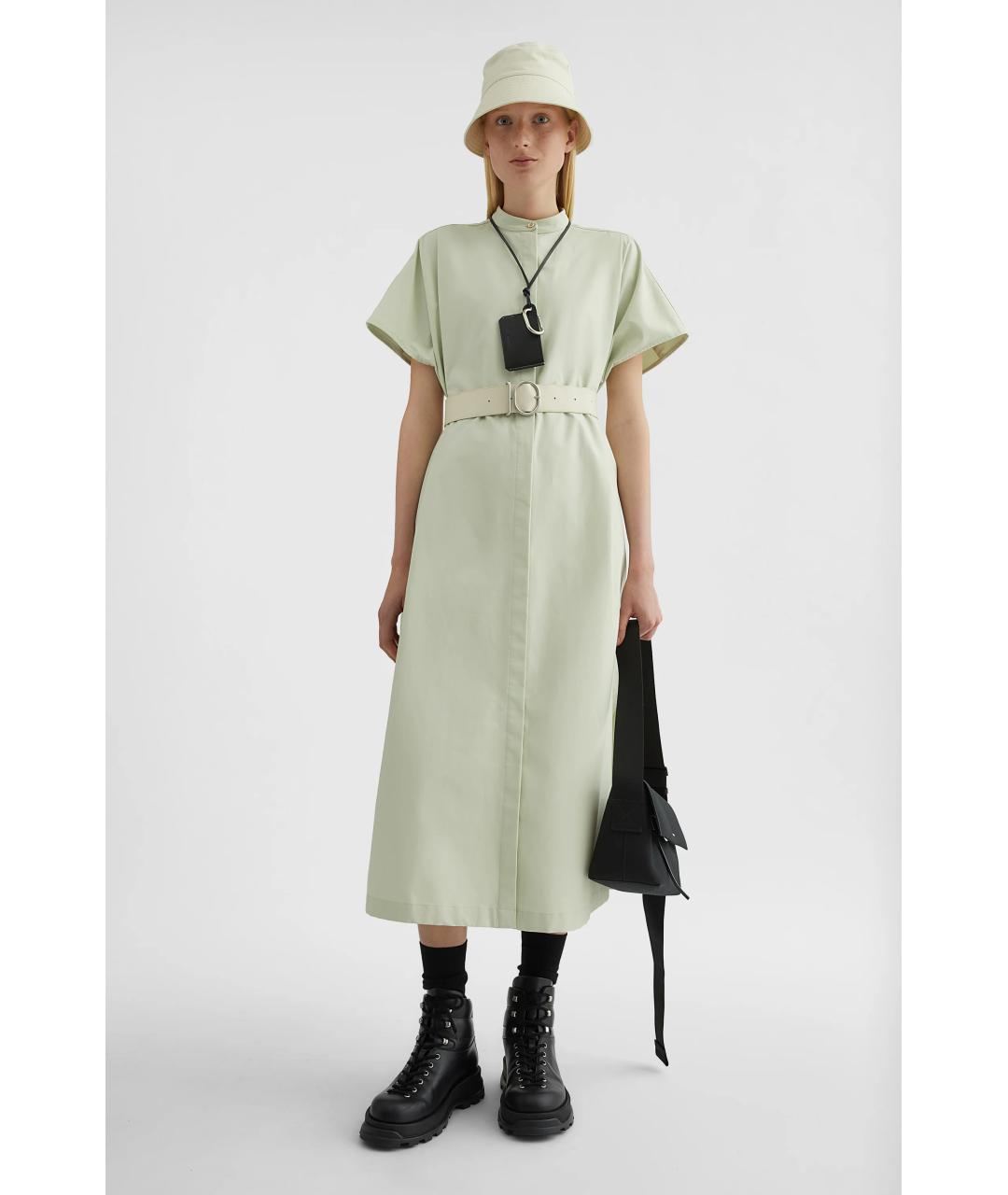 JIL SANDER Салатовыое повседневное платье, фото 2
