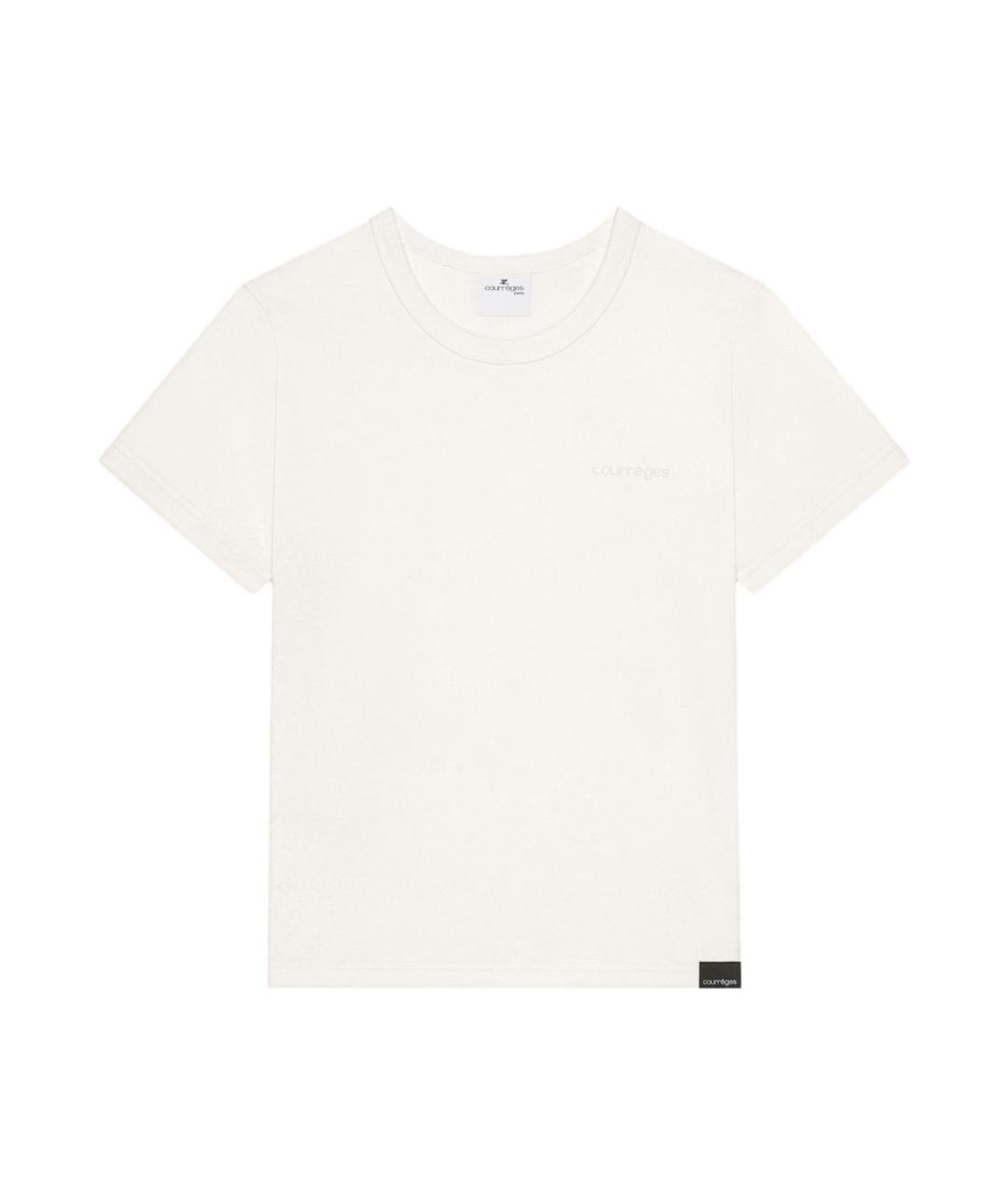 COURREGES Белая хлопковая футболка, фото 1