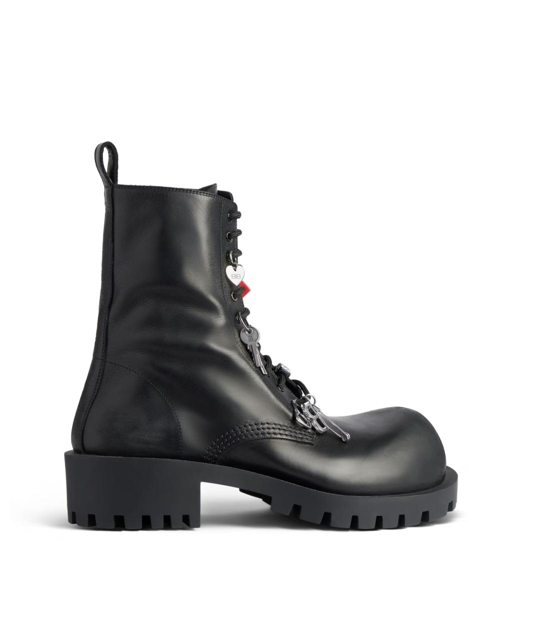 BALENCIAGA Черные кожаные высокие ботинки, фото 1