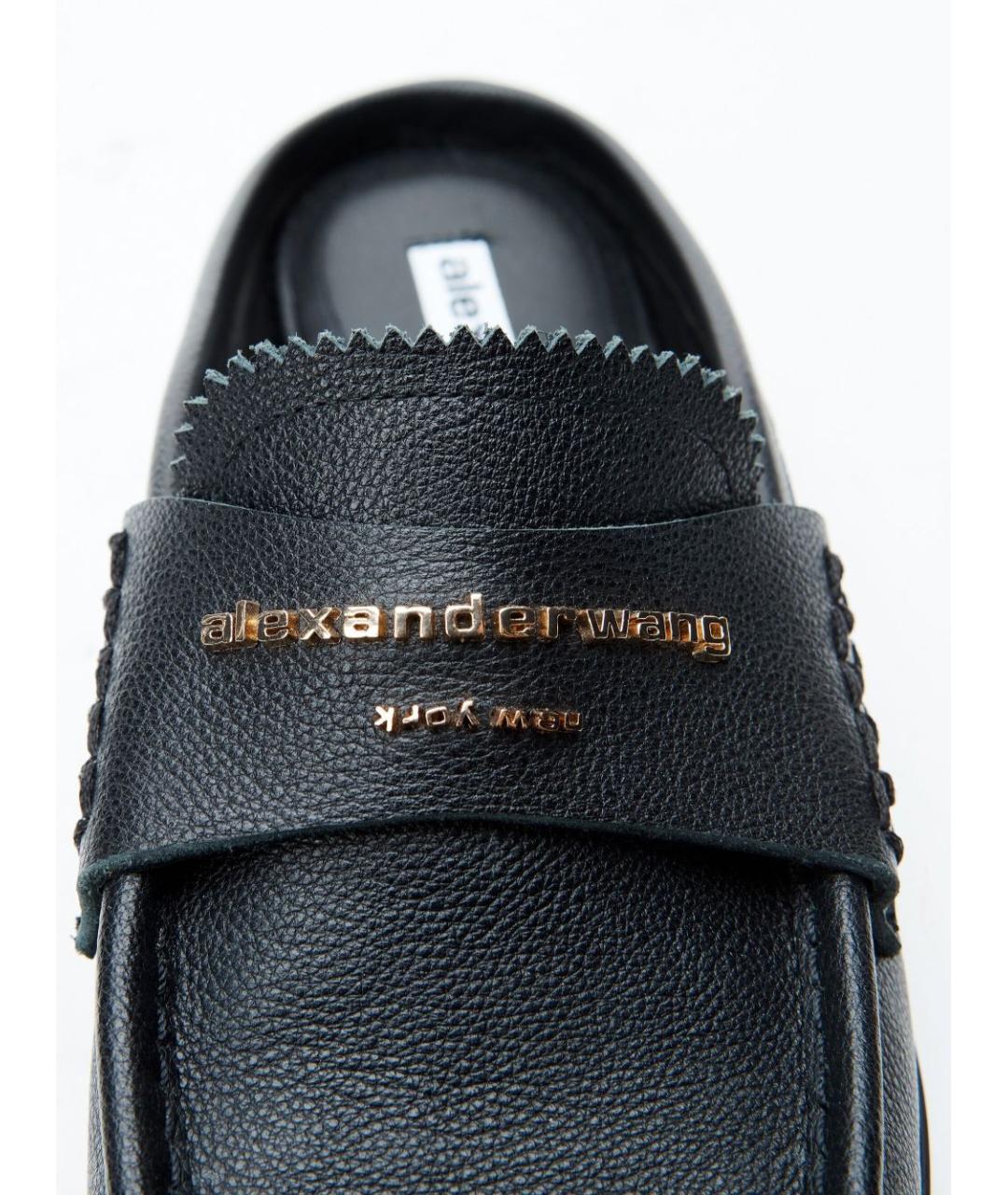 ALEXANDER WANG Черные кожаные лоферы, фото 2