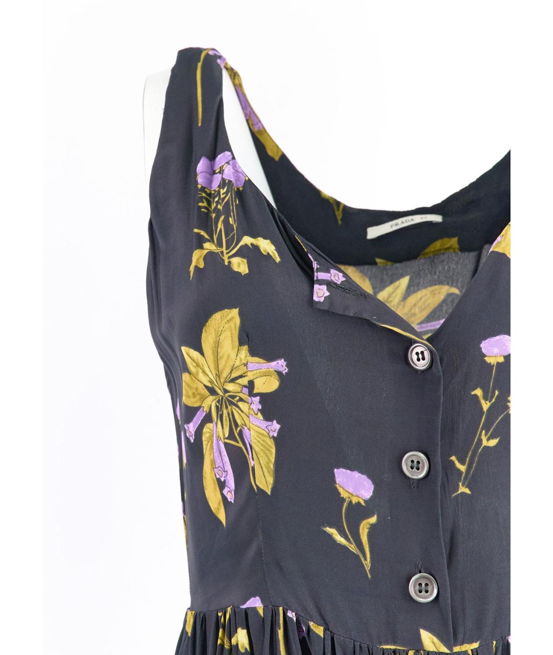 PRADA Черное вискозное повседневное платье, фото 2