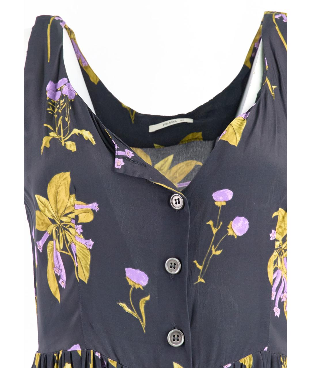 PRADA Черное вискозное повседневное платье, фото 3