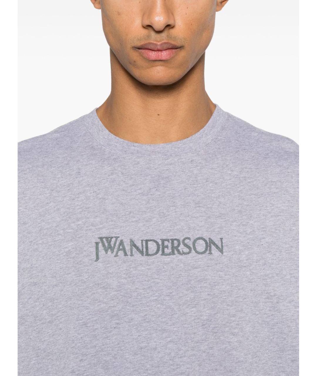 J.W.ANDERSON Серая хлопковая футболка, фото 2