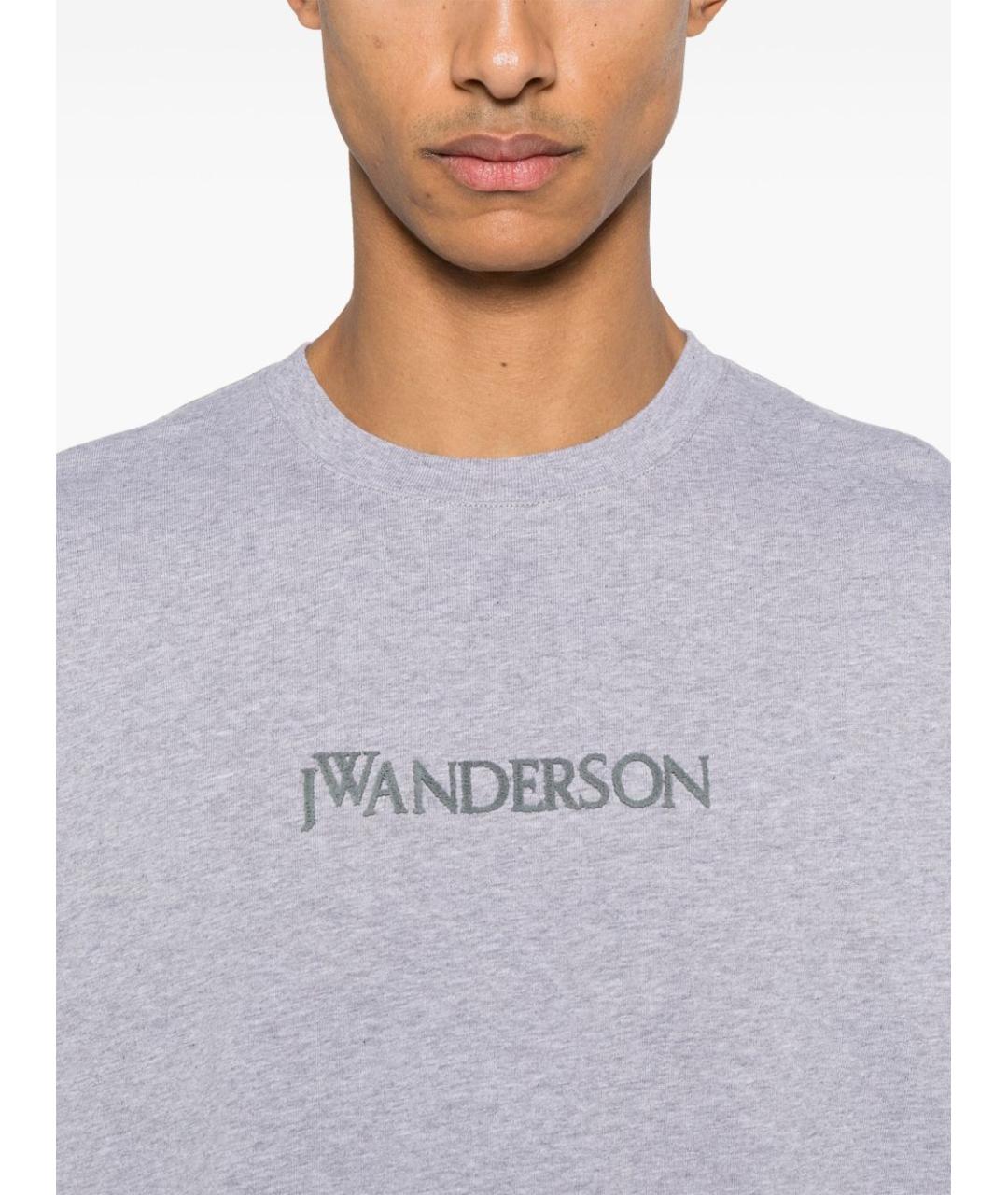 J.W.ANDERSON Серая хлопковая футболка, фото 4
