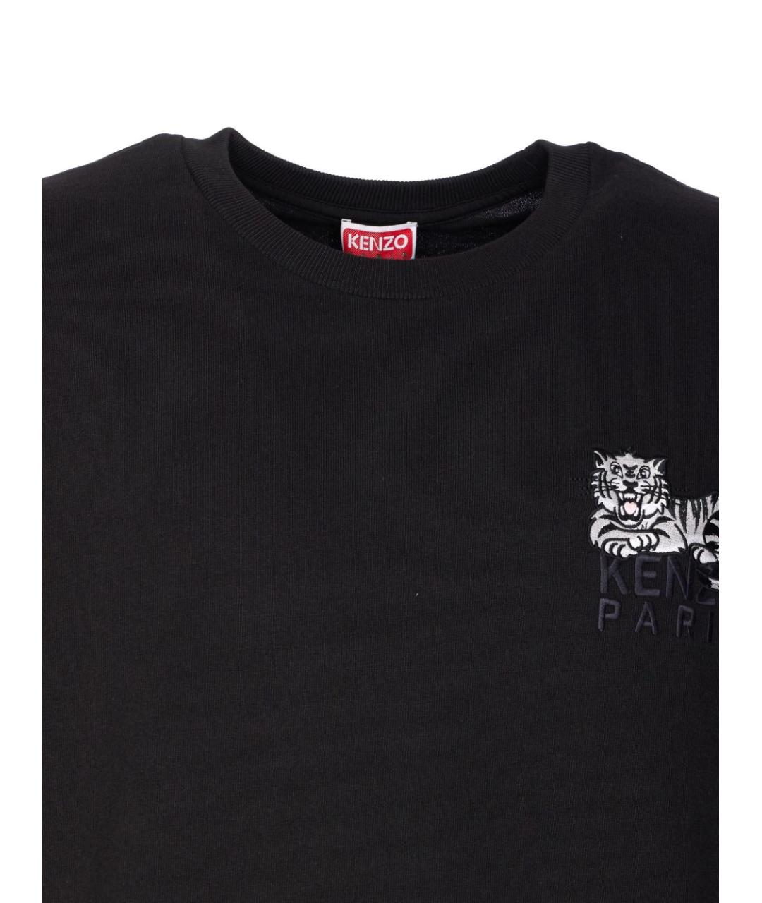 KENZO Черная хлопковая футболка, фото 4