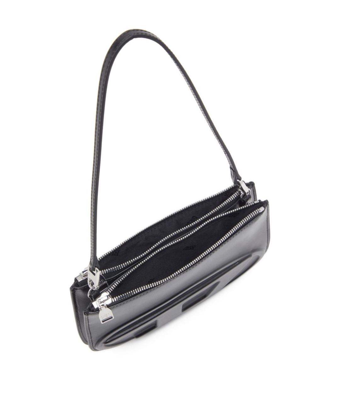 DIESEL Черная сумка через плечо из искусственной кожи, фото 5