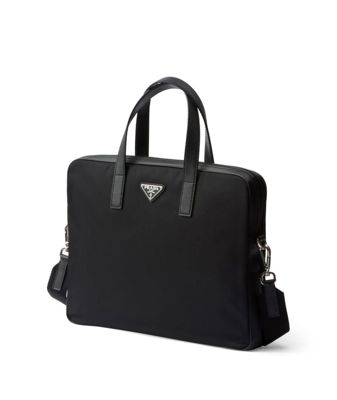 PRADA Черный синтетический портфель, фото 3