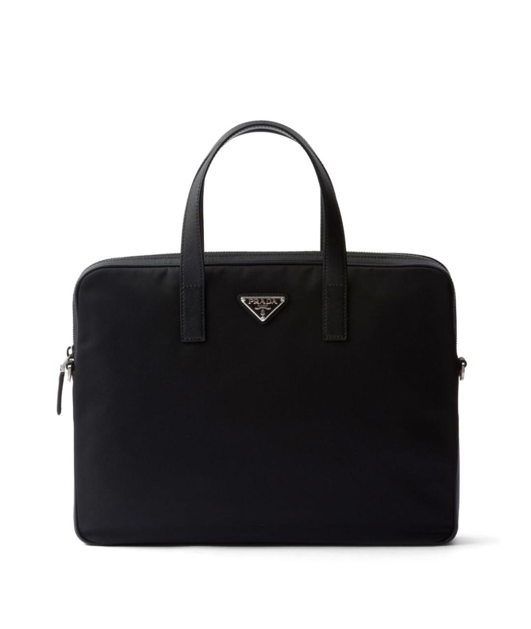 PRADA Черный синтетический портфель, фото 1