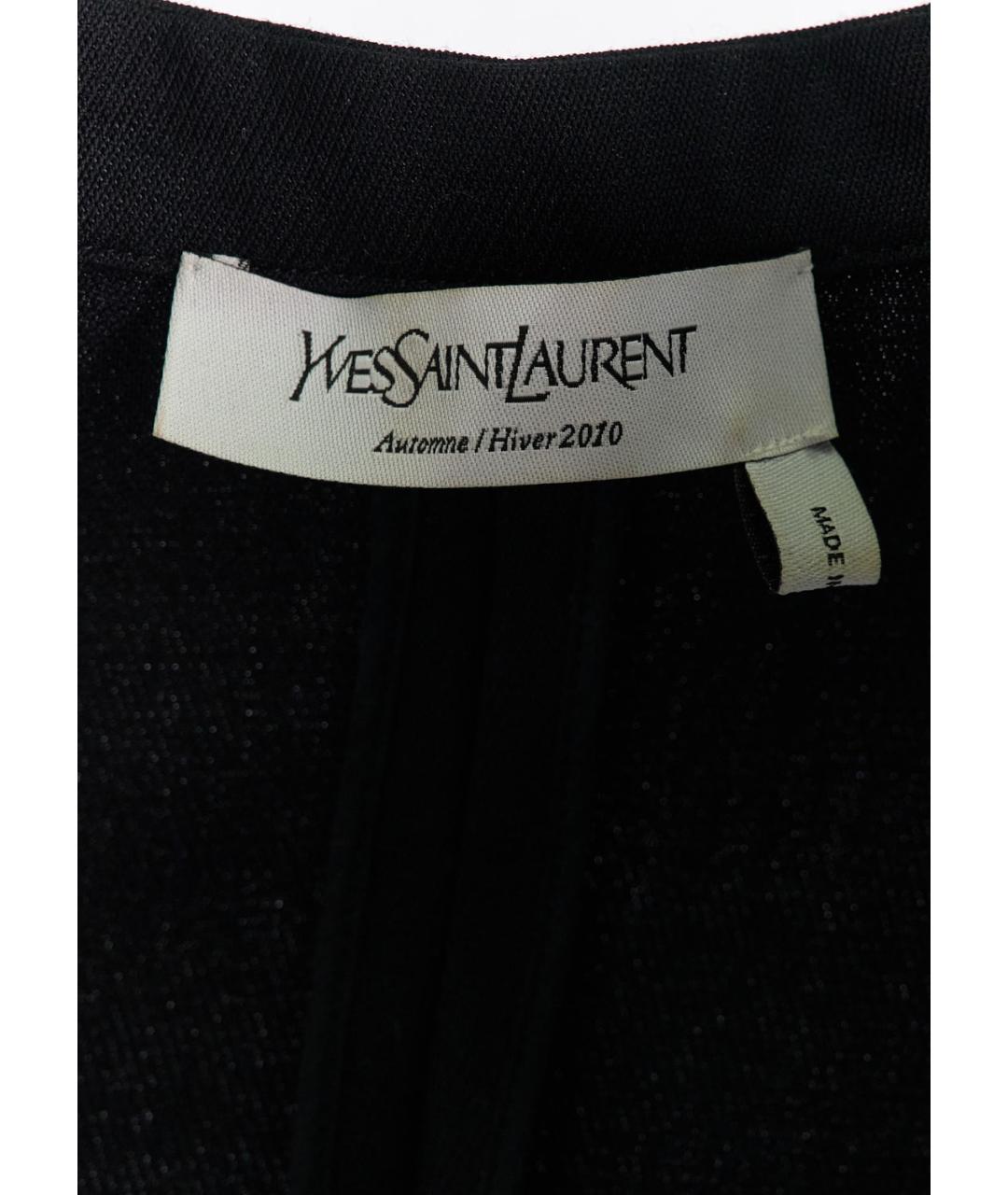SAINT LAURENT Черное шерстяное повседневное платье, фото 4