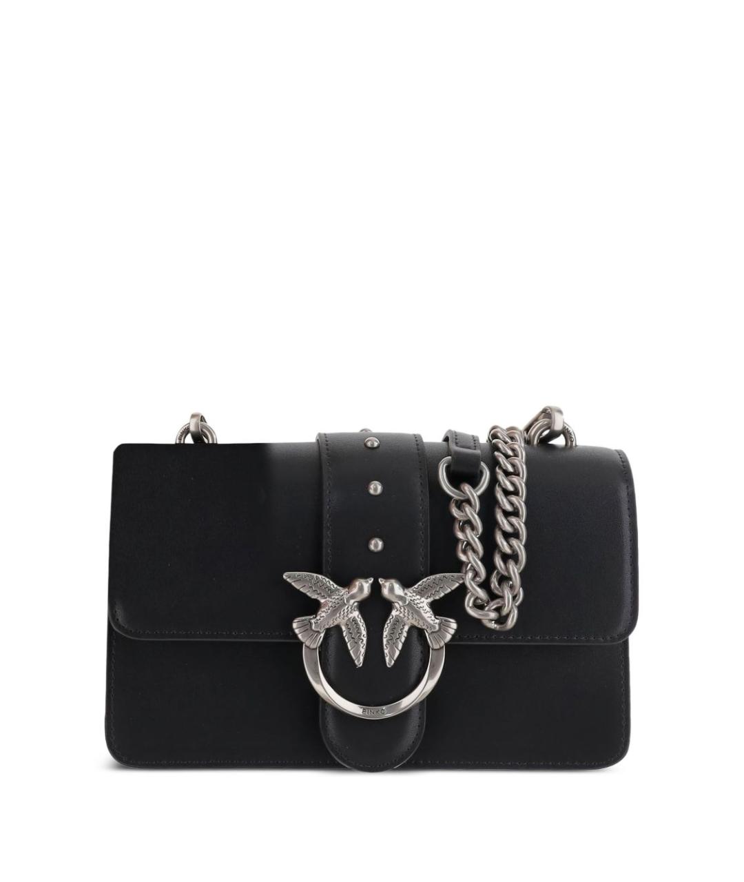 PINKO Черная кожаная сумка через плечо, фото 1
