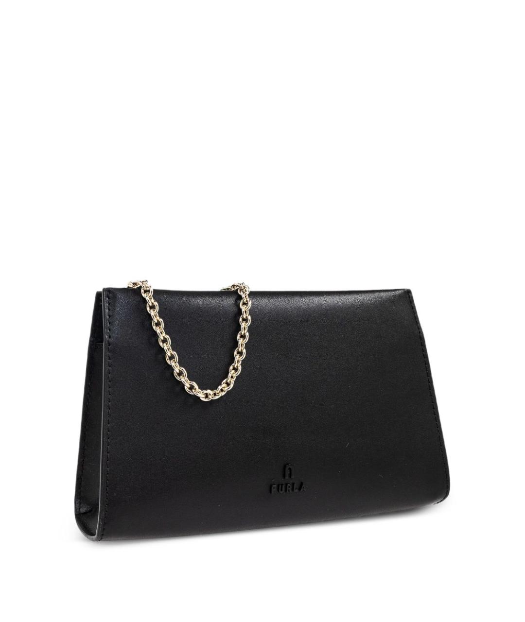 FURLA Черная кожаная сумка через плечо, фото 4