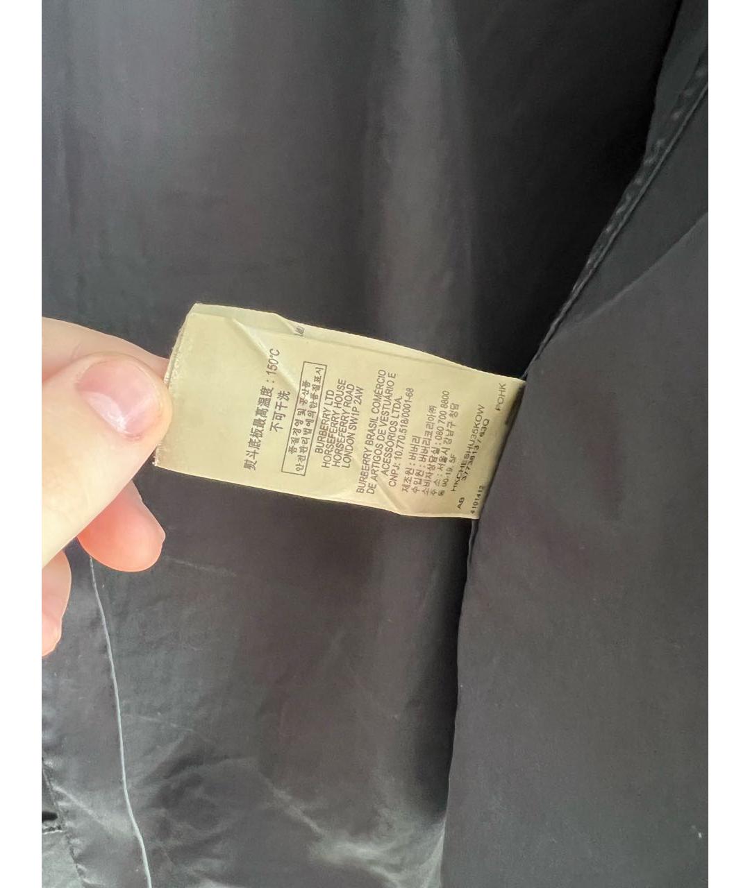 BURBERRY Черная хлопковая классическая рубашка, фото 6