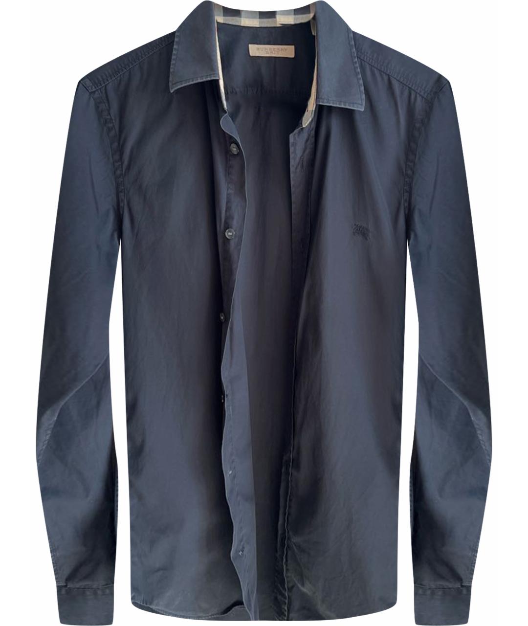 BURBERRY Черная хлопковая классическая рубашка, фото 1