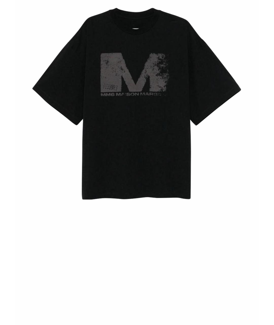 MM6 MAISON MARGIELA Черная хлопковая футболка, фото 1