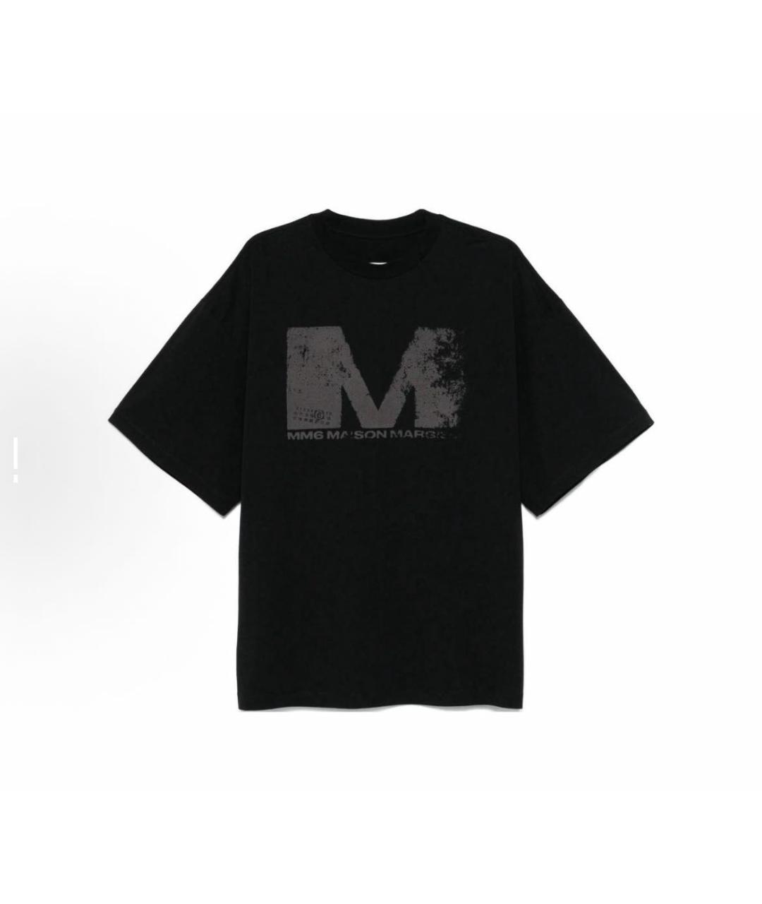 MM6 MAISON MARGIELA Черная хлопковая футболка, фото 3
