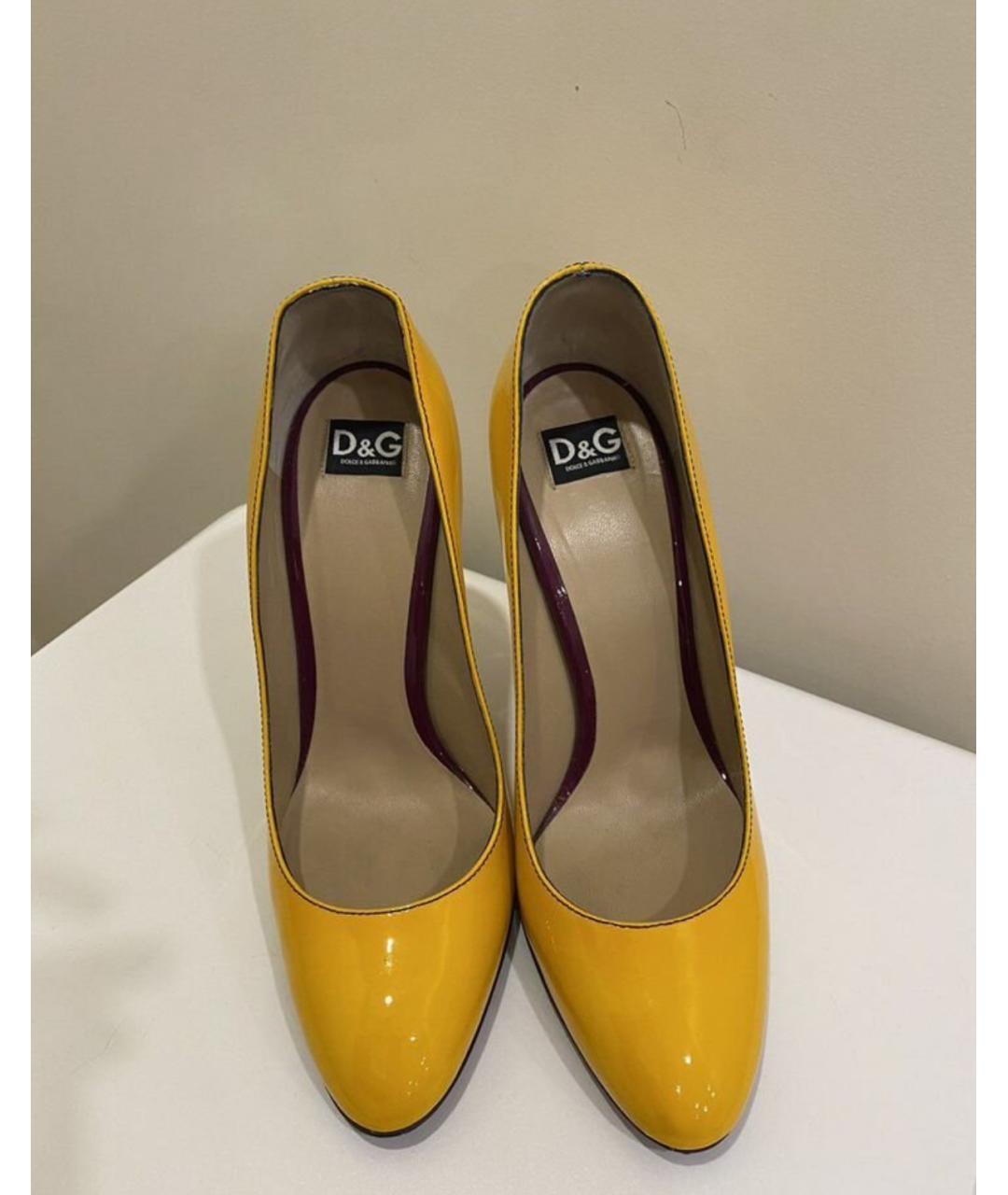DOLCE&GABBANA Желтые туфли из лакированной кожи, фото 2